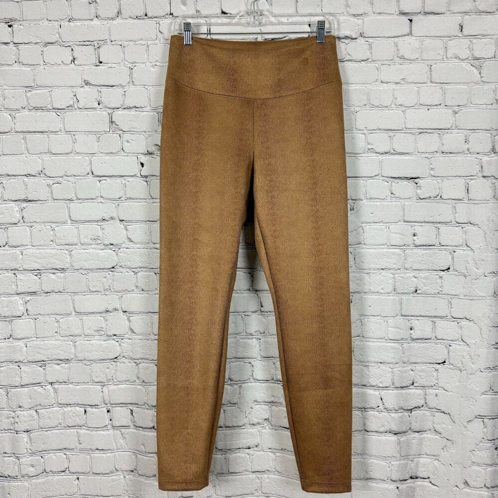 WHBM White House Black Market Women Size 12 Runway Leggings Brown Vegan Suede